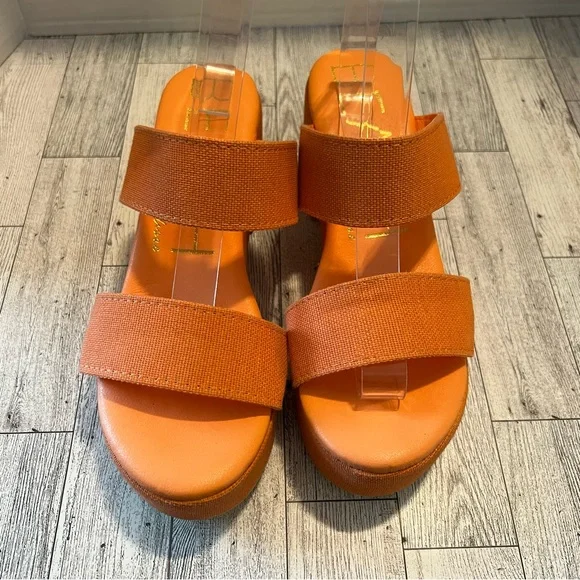 BEACH by Coconuts By Matisse Ocean Ave Chunky Platform Slide Sandal Peach Size8M - Picture 2 of 7